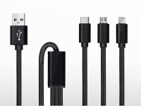 Trident / câble USB 3 en 1 | 1m (USB-C + micro-USB + lighting Apple)