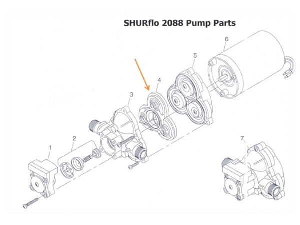 Kit de valve, Poly/Santo pour pompe SHURFLO 2088