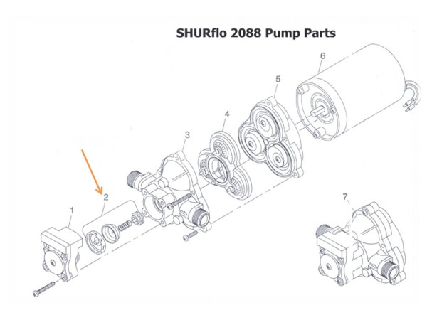 Kit de soupape, santoprène pour pompe SHURFLO 2088