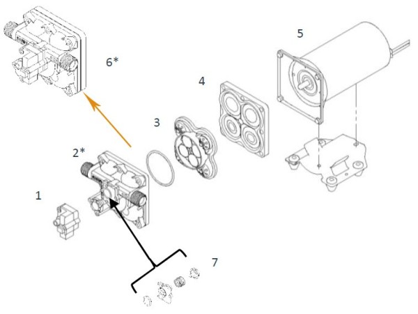 Kit boîtier supérieur pour pompe SHURFLO 50*0-2201-*010