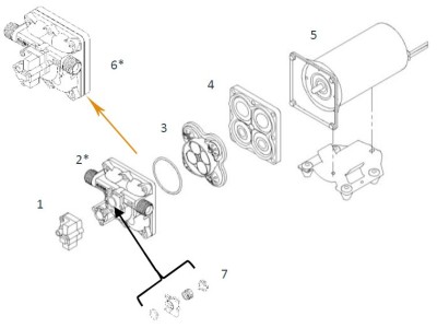 Kit boîtier supérieur pour pompe SHURFLO 5030-2201-*010 | 94-800-00