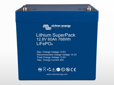 Batterie lithium SuperPack 12,8V/60Ah (M6) Victron | BAT512060705