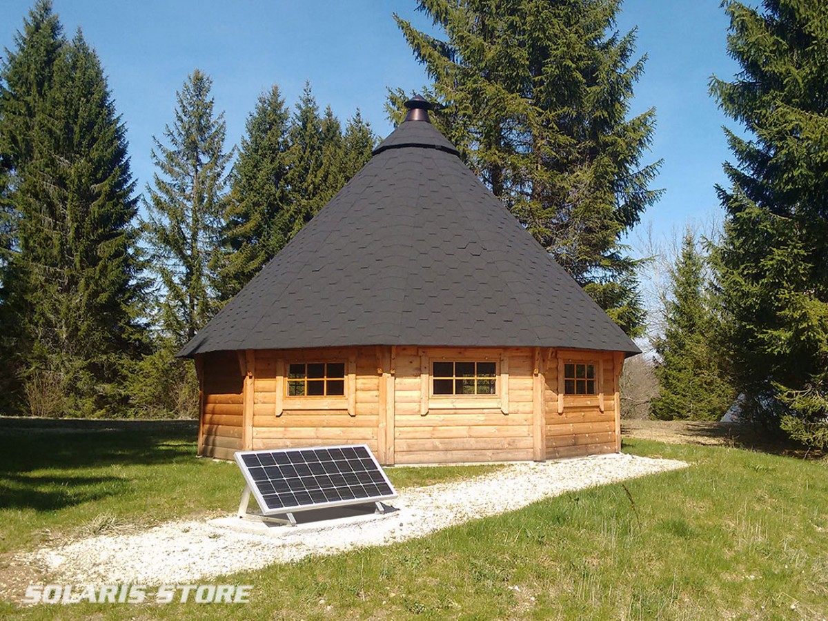 Installation d'un kit solaire 12V pour une cabane bois isolée du réseau *  SOLARIS-STORE