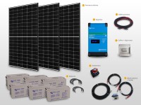 Kit solaire autonome hybride Compact EasySol 1215W | 230V - 3kVA / 11,88kWh