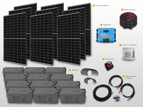 Kit solaire autonome 3645W 