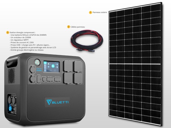 Kit panneau solaire autonome Plug & Play 405W | 230V / 2,05kWh