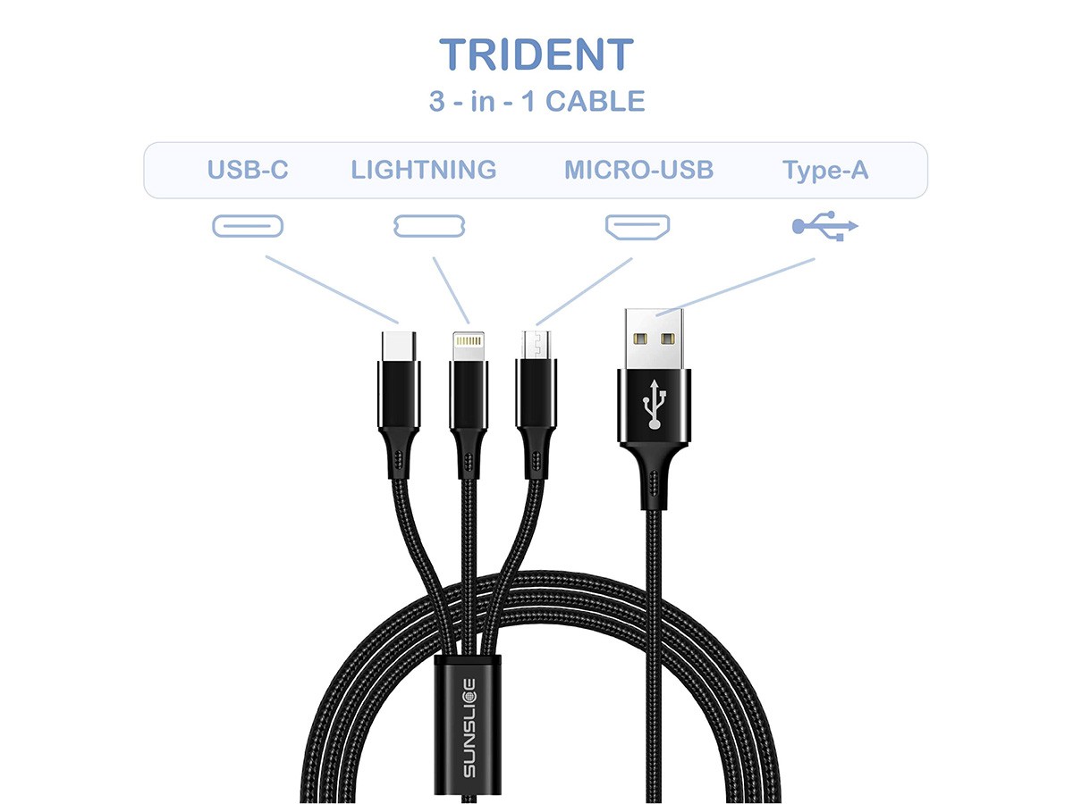 Trident / câble USB 3-en-1