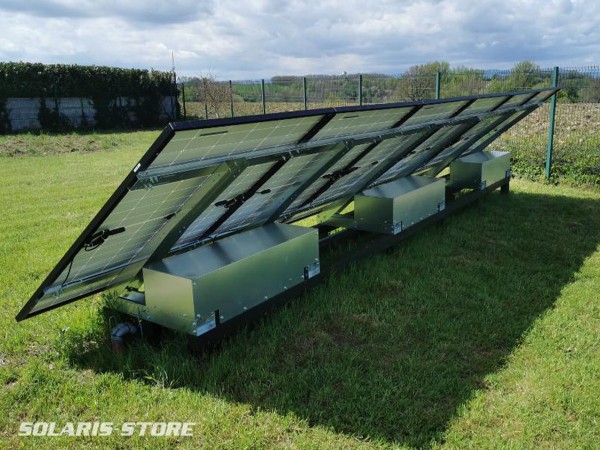 Support 6 panneaux solaire avec caisse de lestage