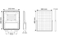 Dimensions projecteur extérieur solaire 22W