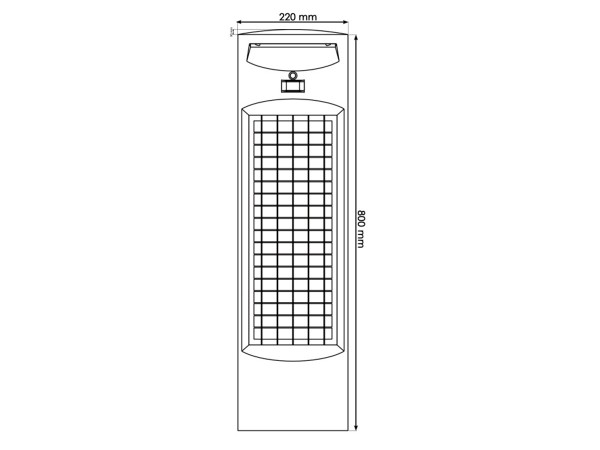 Dimensions de la borne solaire double face