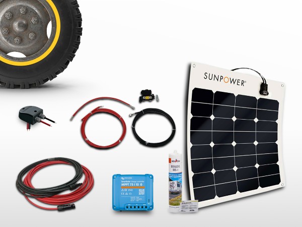 Kit panneau solaire flexible SUNPOWER MPPT 50W | 12V