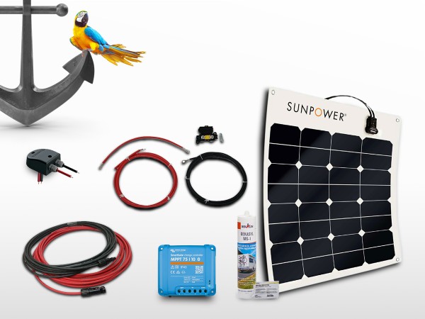Kit panneau solaire flexible SUNPOWER bateau MPPT 50W | 12V
