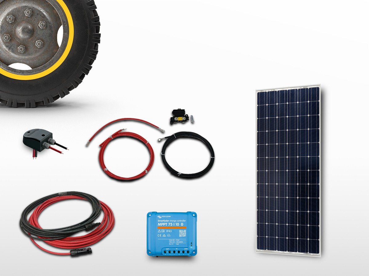 PACK VICTRON Panneau Solaire Monocristallin BlueSolar 115W 12V Camping-car  + Solar Câble 5m + Kit de Pose + Régulateur de Charge