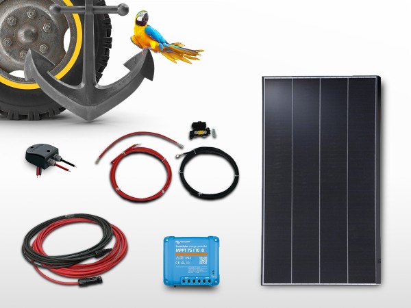 Kit panneau solaire Back-Contact (noir) MPPT monocristallin 100W | 12V