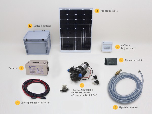 Kit d'arrosage avec pompe et panneau solaire 90W