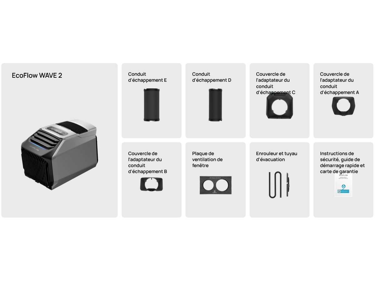 Climatiseur et chauffage portable EcoFlow WAVE 2 avec batterie