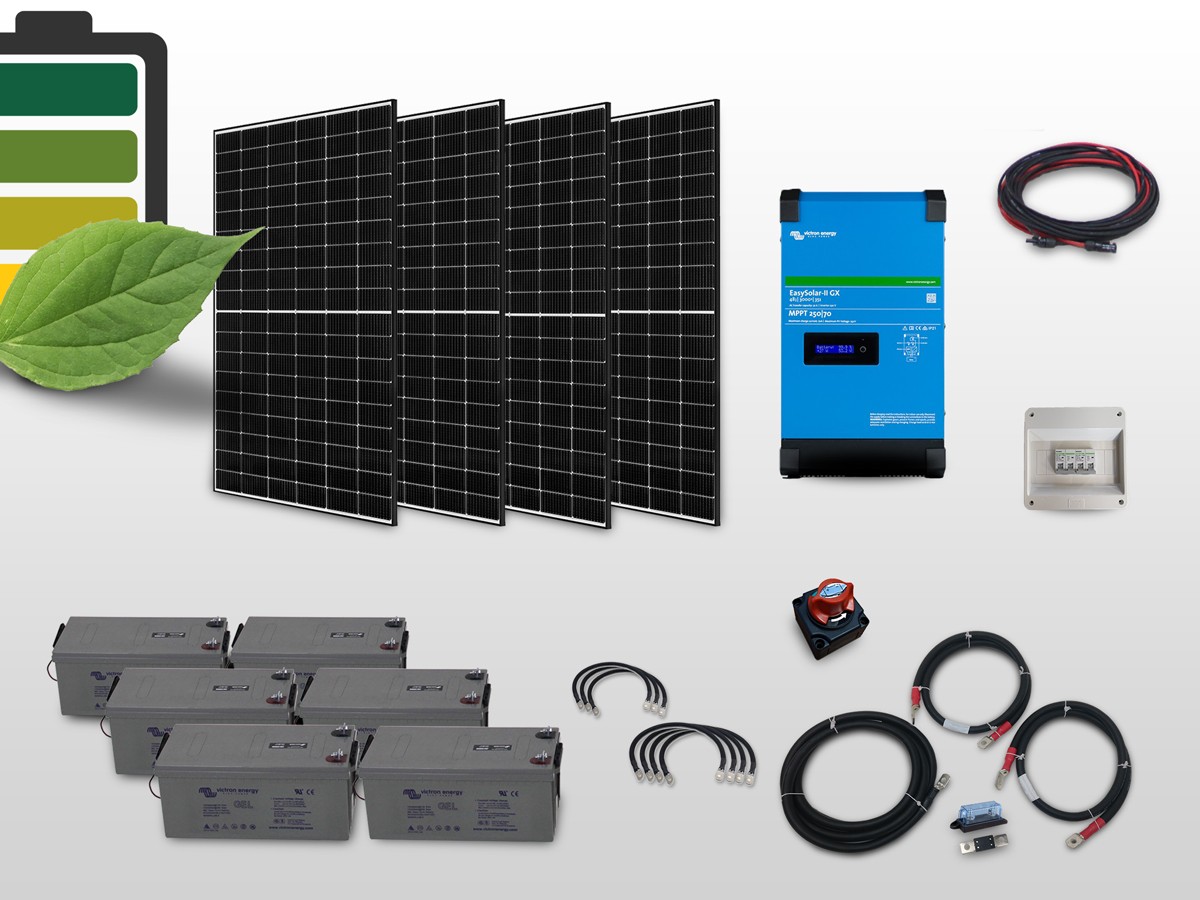 Kit solaire autonome 24V / 220 V – 3kVA – 3,96 kWh – 1500 Wc