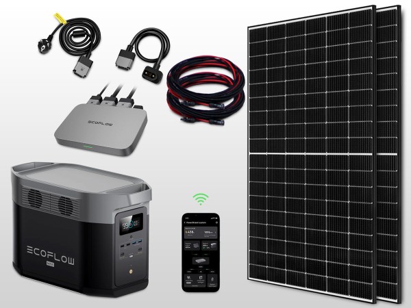 Kit panneau solaire autoconsommation 820W avec batterie DELTA 2 MAX | 2kWh