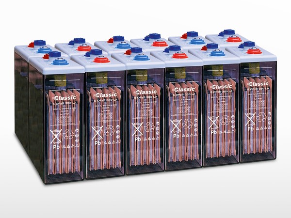 Parc de 12 batteries EXIDE GNB Classic OPzS Solar 550 | 24V / 550Ah (13,2kWh)