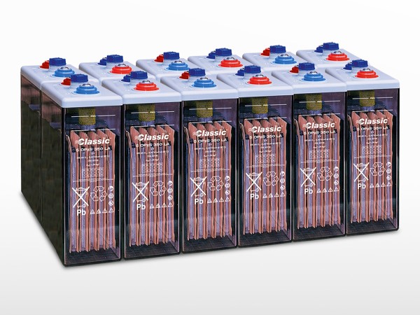 Parc de 12 batteries EXIDE GNB Classic OPzS Solar 985 | 24V / 985Ah (23,6kWh)