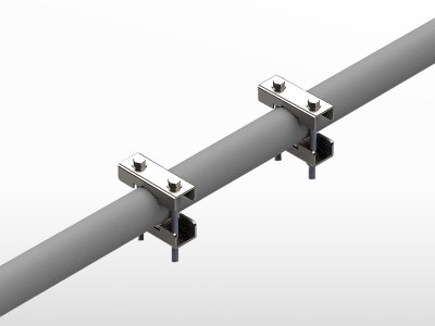 2 Brides inox M8 poteau Ø 40-60mm | UNIFIX S/SF  et  UNIBOX