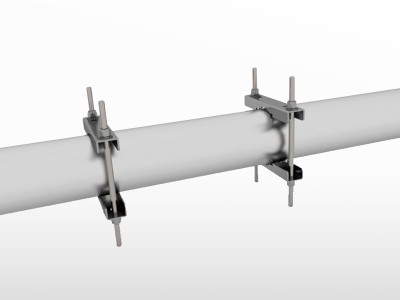 2 Brides inox M10 poteau Ø 90-130mm | UNIFIX S/SF  et  UNIBOX