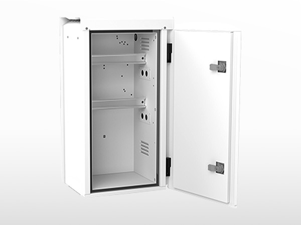 Coffret électrique extérieur ventilé aluminium UNIBOX600.24 ouvert