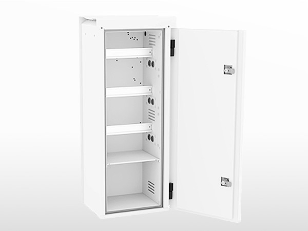 Coffret électrique extérieur ventilé aluminium UNIBOX1200.24 ouvert