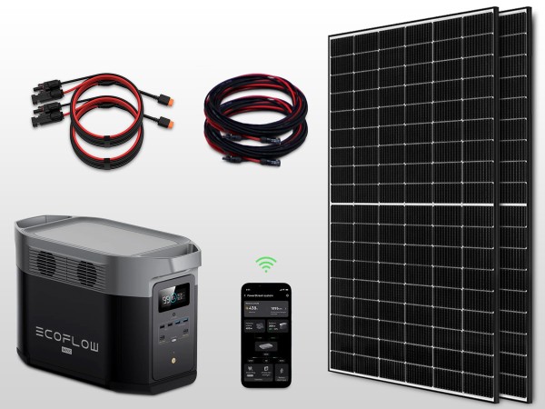 Kit panneau solaire autonome Plug & Play 900W - batterie DELTA 2 MAX | 2kWh