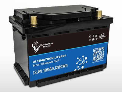 Batterie lithium Compact ULTIMATRON LiFePO4 Smart BMS 12V / 100Ah | 1.28kWh