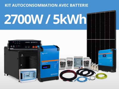 Kit solaire autoconsommation 2700W - Batterie - Multiplus 3kVA | 230V / 5kWh