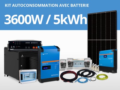 Kit solaire autoconsommation 3600W - Batterie - Multiplus 5kVA | 230V / 5kWh