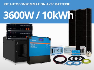 Kit solaire autoconsommation 3600W - Batterie - Multi RS 6kVA | 230V / 10kWh