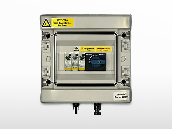 Coffret de sectionnement DC - 1 Entrée/Sortie + parafoudre | 1000V / 25A