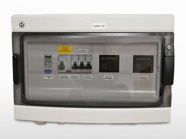 Coffret protection AC monophasé Enphase 6kVA + parafoudre | 30mA / 20A