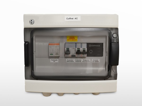 Coffret protection AC monophasé Enphase 4kVA + parafoudre | 30mA / 20A