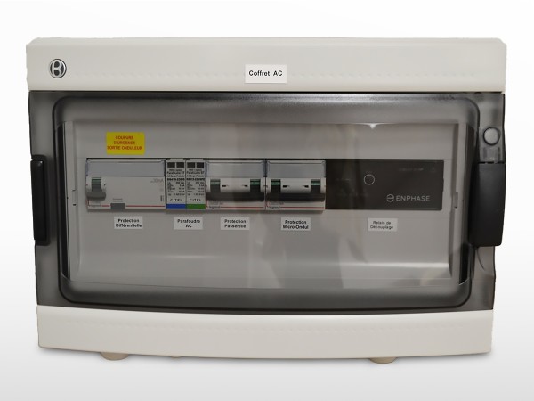 Coffret protection AC triphasé Enphase 9kVA + parafoudre | 30mA / 16A