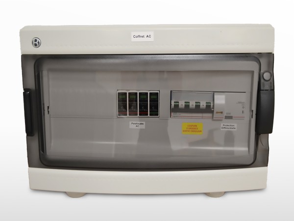 Coffret de protection AC triphasé 36kVA + parafoudre | 300mA / 63A