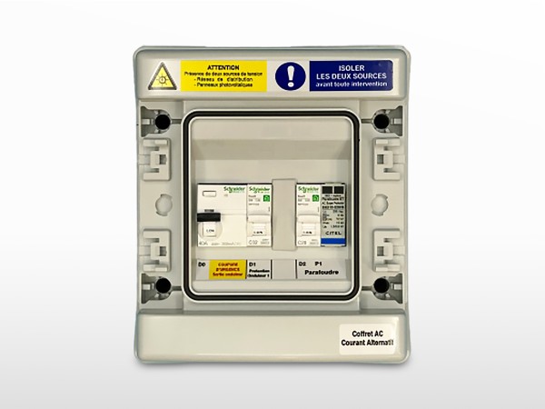 Coffret de protection AC monophasé 6kVA + parafoudre | 300mA / 32A