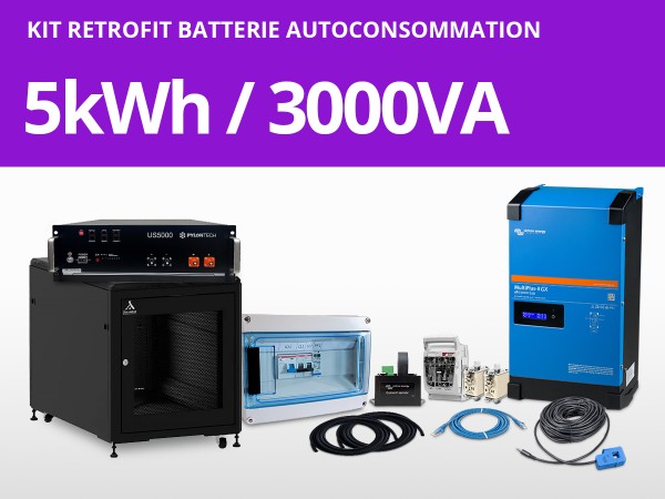 Kit rétrofit batterie Lithium autoconsommation - Multiplus 3kVA | 3000W / 5kWh