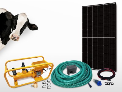 Kit motopompe solaire abreuvoir SOLARIS 500 - pressostat | 40m - 2,7m³/h