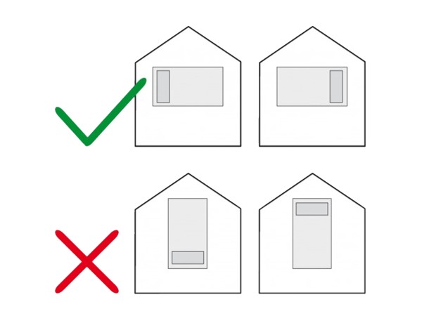 Capteur solaire à air TWINSOLAR Compact 6.0 sens de pose
