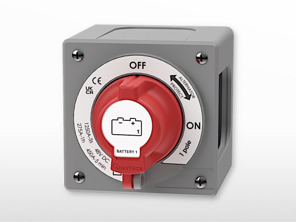 Coupe batterie unipolaire cadenassable UNIBATSWITCH 275A | 12 / 24 / 36V