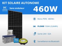 Kit solaire autonome 460W - Plomb Gel | 24V / 3,6kWh