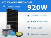 Kit solaire autonome 920W - Plomb Gel | 24V / 7,2kWh