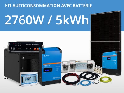 Kit solaire autoconsommation 2760W - Batterie - Multiplus 3kVA | 230V / 5kWh