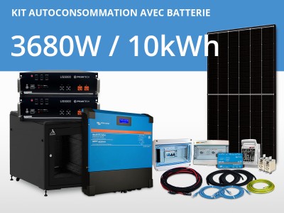 Kit solaire autoconsommation 3680W - Batterie - Multi RS 6kVA | 230V / 10kWh