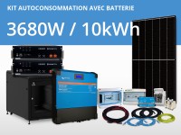 Kit solaire autoconsommation 3680W - Batterie - Multi RS 6kVA | 230V / 10kWh