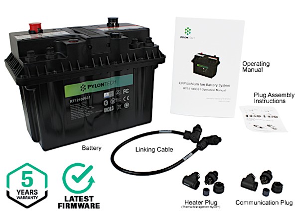 Contenu du carton de la batterie Pylontech RT12100