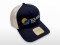 Casquette ventilée SOLARIS brodée Blanc / Bleu foncé | réglable